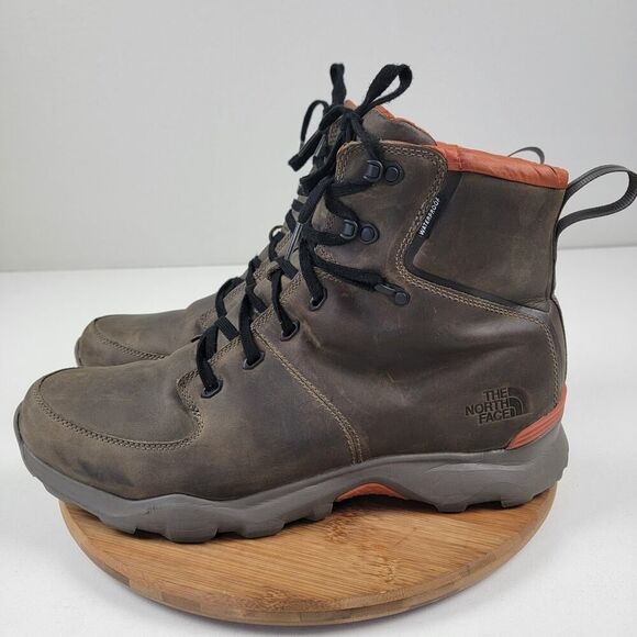 The North Face Thermoball Versa Men s Waterproof Leather Brown Boots size 14 - Picture 1 of 16